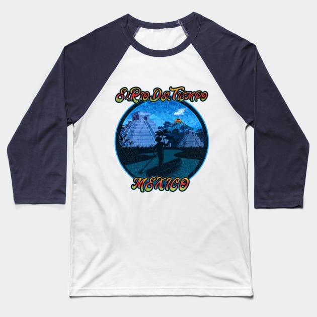 Distressed El Rio Del Tiempo Mexico Pavilion Gran Fiesta Tour Baseball T-Shirt by Joaddo